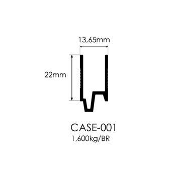 CASE001B Perfil híbrido para case branco 6 metros